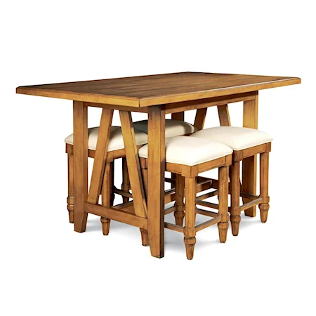 Craft Table and Four Craft Stools Set